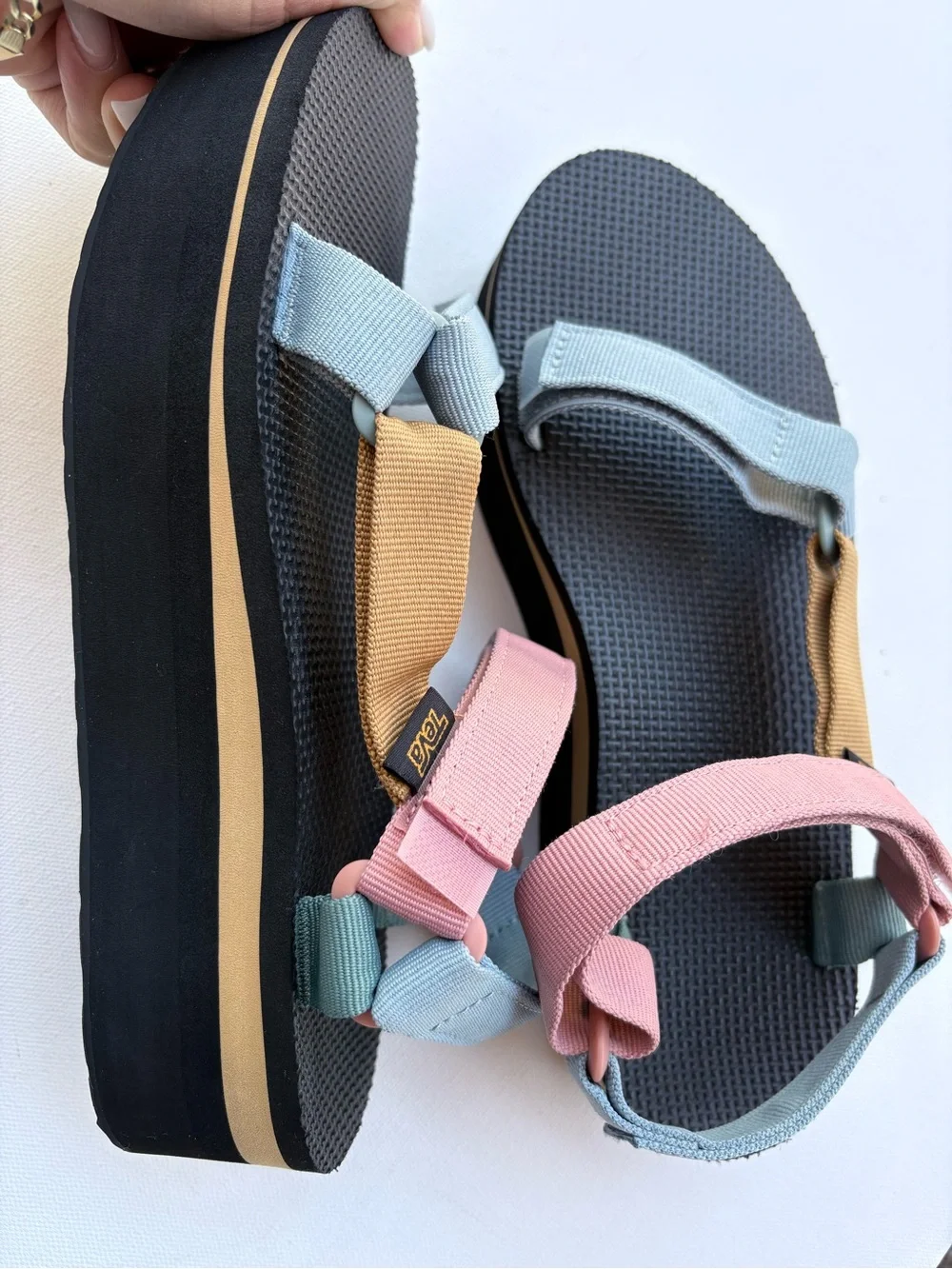 Teva Platform Colorful Sandals Multi Pastel Sz 10